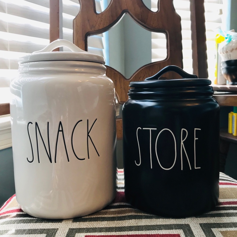 Rae Dunn SNACK & BLACK STORE canister set!